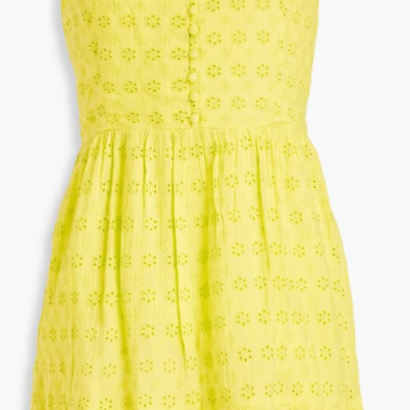 ALICE + OLIVIA Bright Yellow broderie anglaise mini dress - Picture 5 of 7